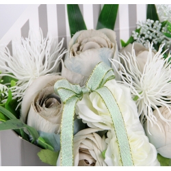 BUKIET w szarej KOPERCIE na prezent MIX kwiatów